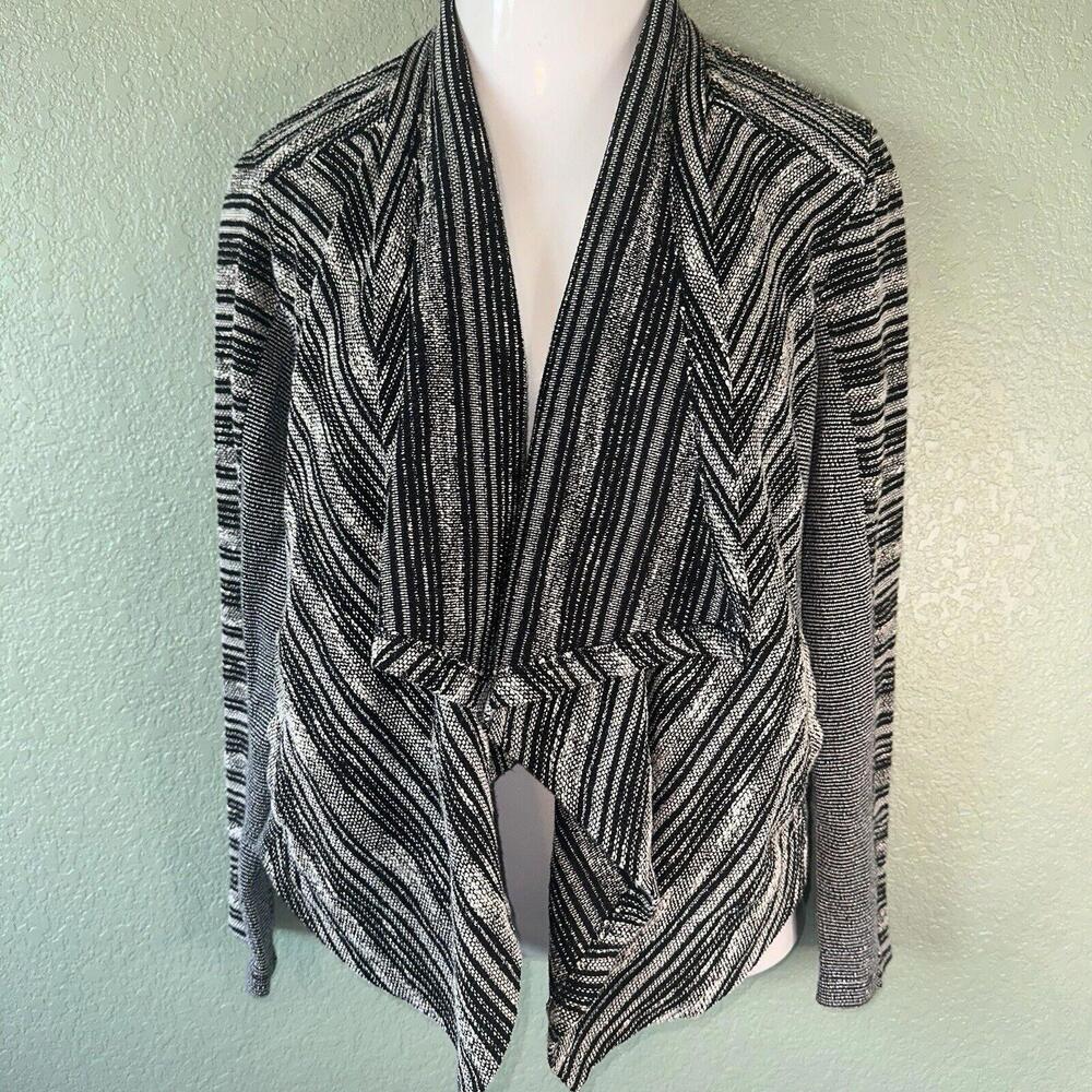 Lucky Brand  Women’s Black White Sweater Cardigan M 0267